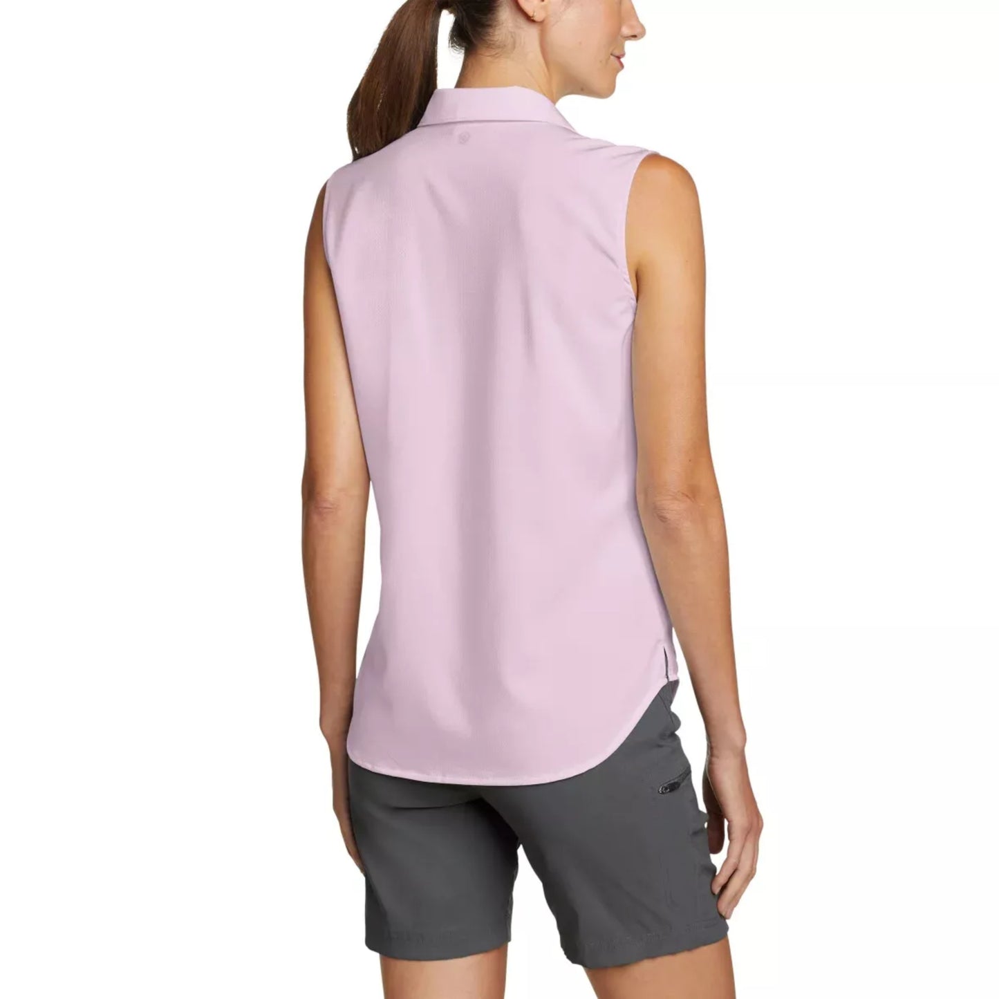 Eddie Bauer Women's Moisture Wicking Stretch Top Button Down Sleeveless Shirt