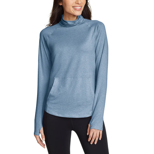 Eddie Bauer Women's UPF 50+ Moisture Wicking Funnel Neck Long Sleeve Casual Active Top