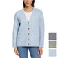 Ella Moss Women's V-Neck Button Front Soft Knit Cardigan