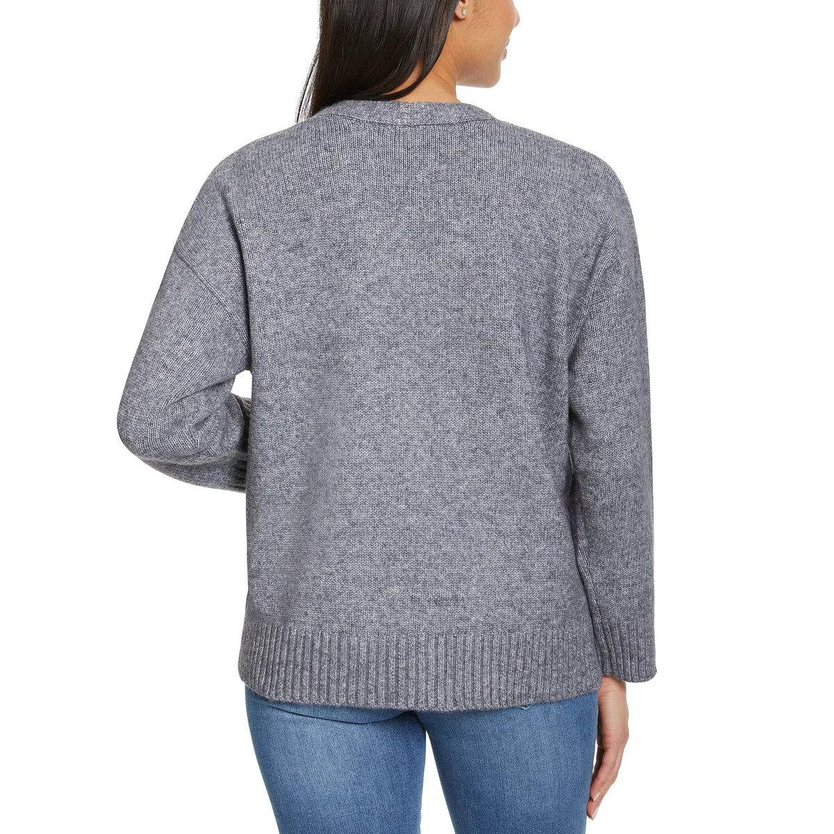 Ella Moss Women's V-Neck Button Front Soft Knit Cardigan