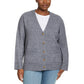 Ella Moss Women's V-Neck Button Front Soft Knit Cardigan