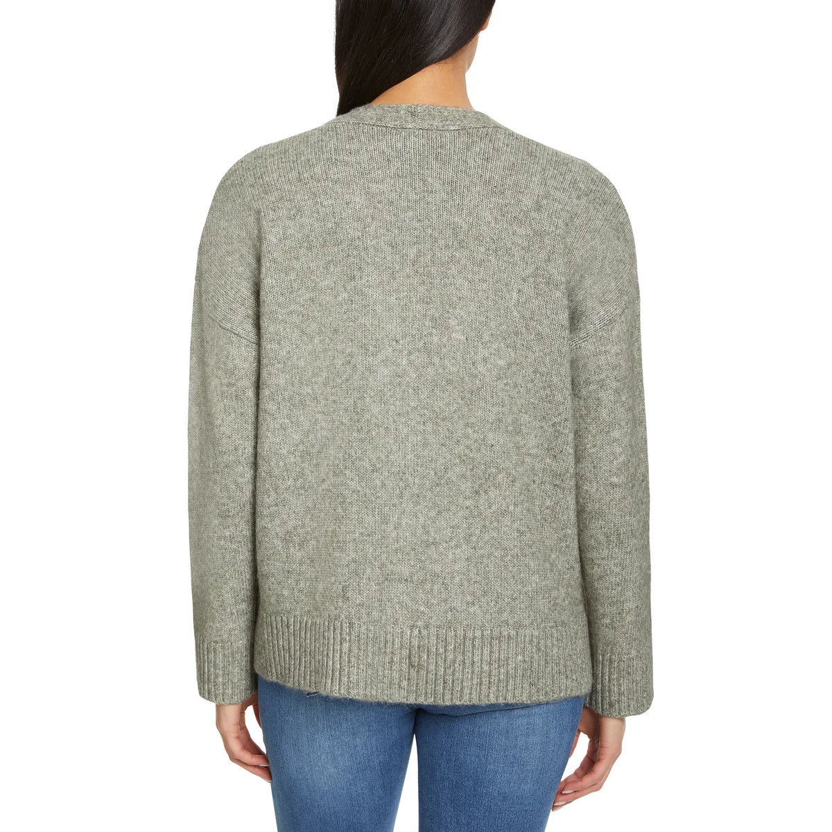 Ella Moss Women's V-Neck Button Front Soft Knit Cardigan