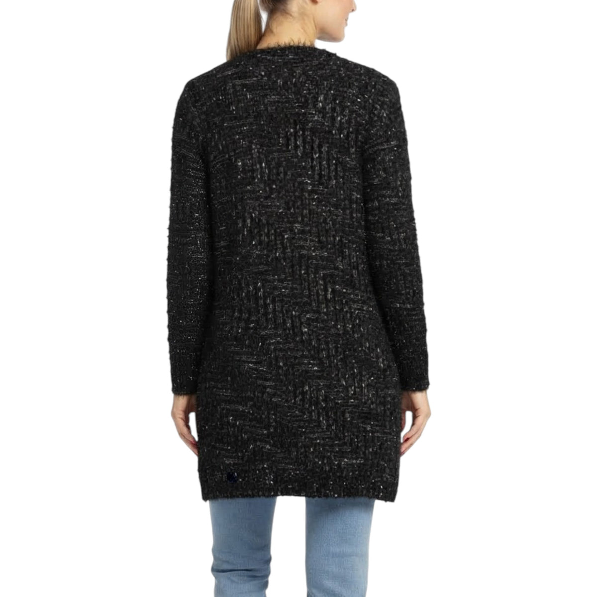 Ellie & Kate Women's Open Front Textured Knit Cozy Long Cardigan