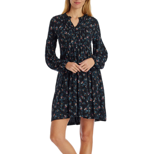 FATFACE Women's Nieve Nordic Floral Print Long Sleeve Tired Mini Dress