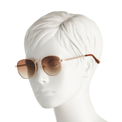 FRYE & CO Women's Unisex Gold Tone Geometric Style Metal Frame 44mm Sunglasses