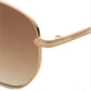 FRYE & CO Women's Unisex Gold Tone Geometric Style Metal Frame 44mm Sunglasses