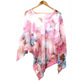 Fashion Women's Floral Print Lightweight Chiffon Poncho Cover Up
