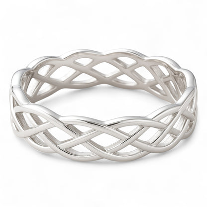 Fashion Women's 925 Sterling Silver Celtic Knot Band Ring