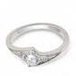Fashion Women's 925 Sterling Silver Round Solitaire Cubic Zirconia Ring