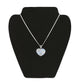 Fashion Women's Elegant White Opal & Cubic Zirconia 925 Sterling Silver Heart Pendant