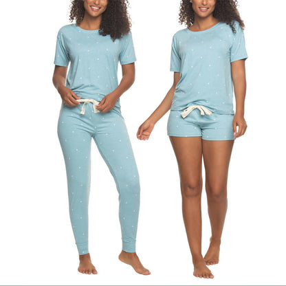 Felina Women's 3-Piece Soft Jersey T-Shirt, Shorts and Pants PJ Lounge Set