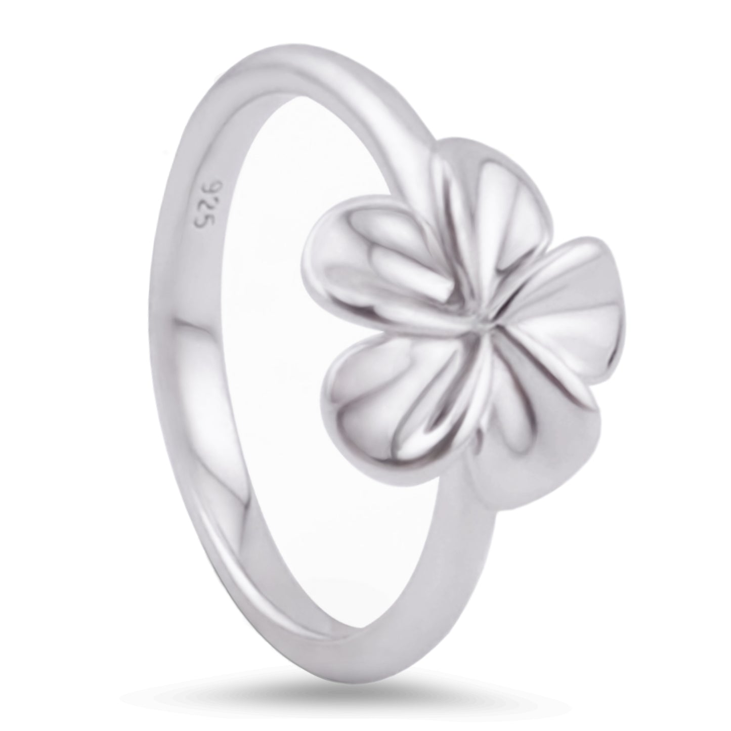 Fashion Women's 925 Sterling Silver Plumeria Flower Ring