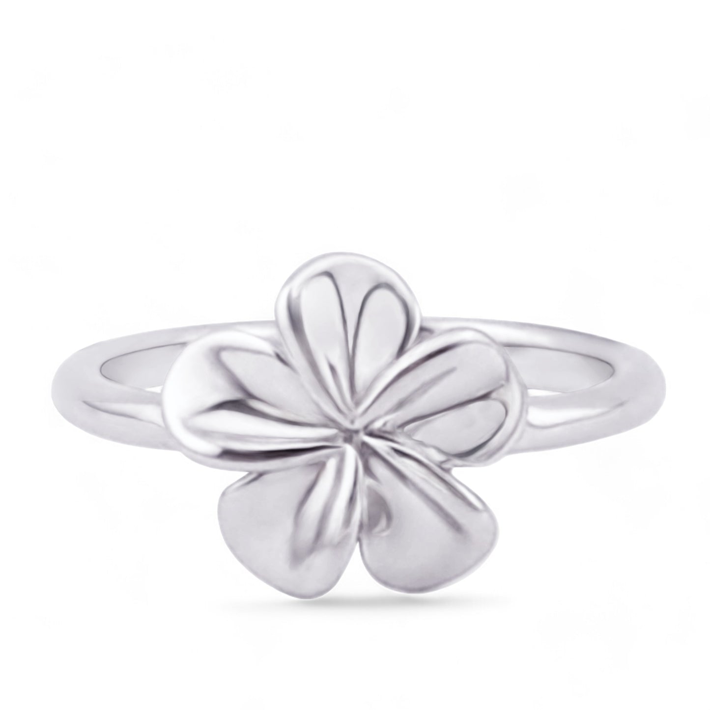 Fashion Women's 925 Sterling Silver Plumeria Flower Ring