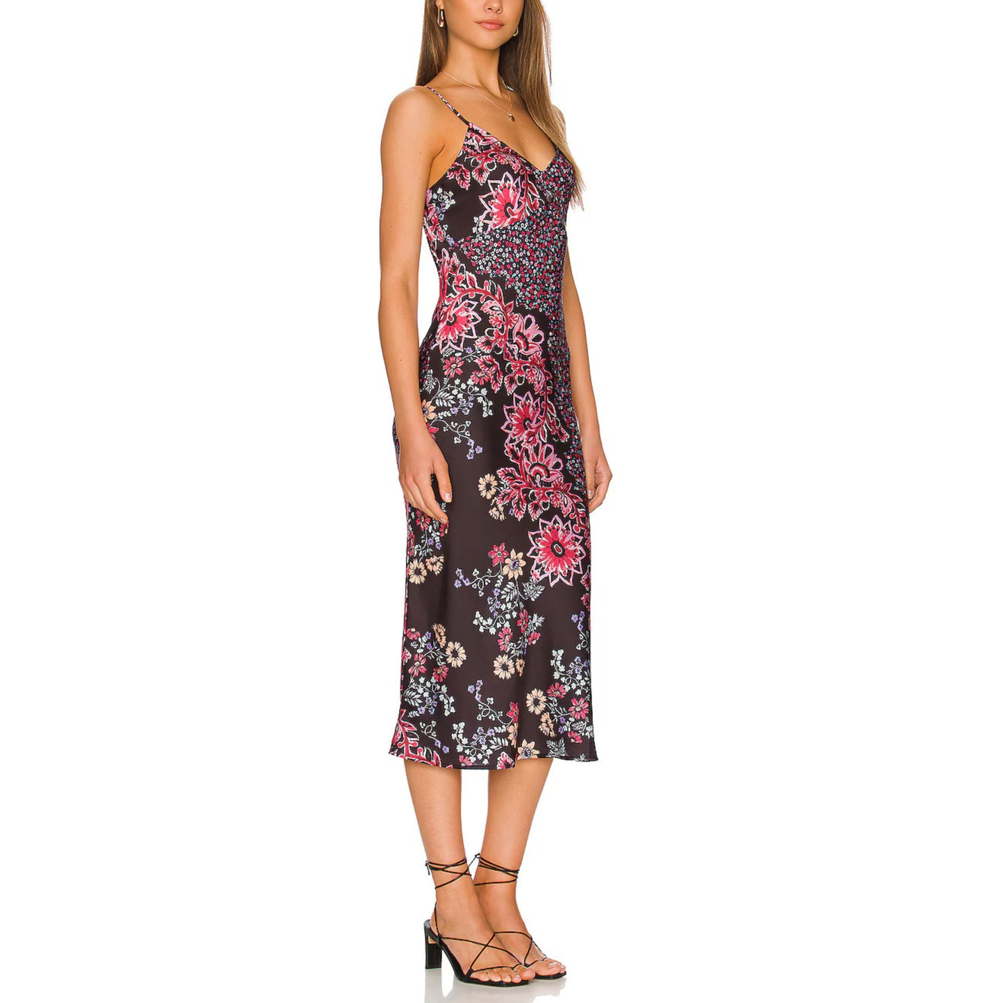 Free People Women's Your Better Side Floral Print Midi Slip Dress
