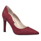 French Connection Women's Pointy Toe Faux Suede Scalloped Pump Heels