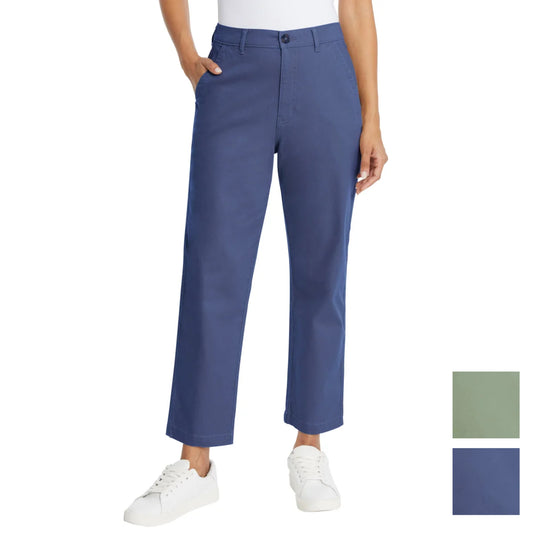 G.H. Bass & Co. Women's Straight Leg Cotton Ankle Chino Pants