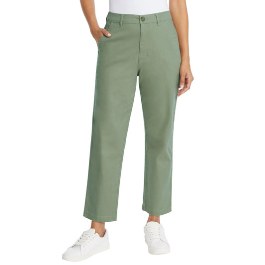 G.H. Bass & Co. Women's Straight Leg Cotton Ankle Chino Pants