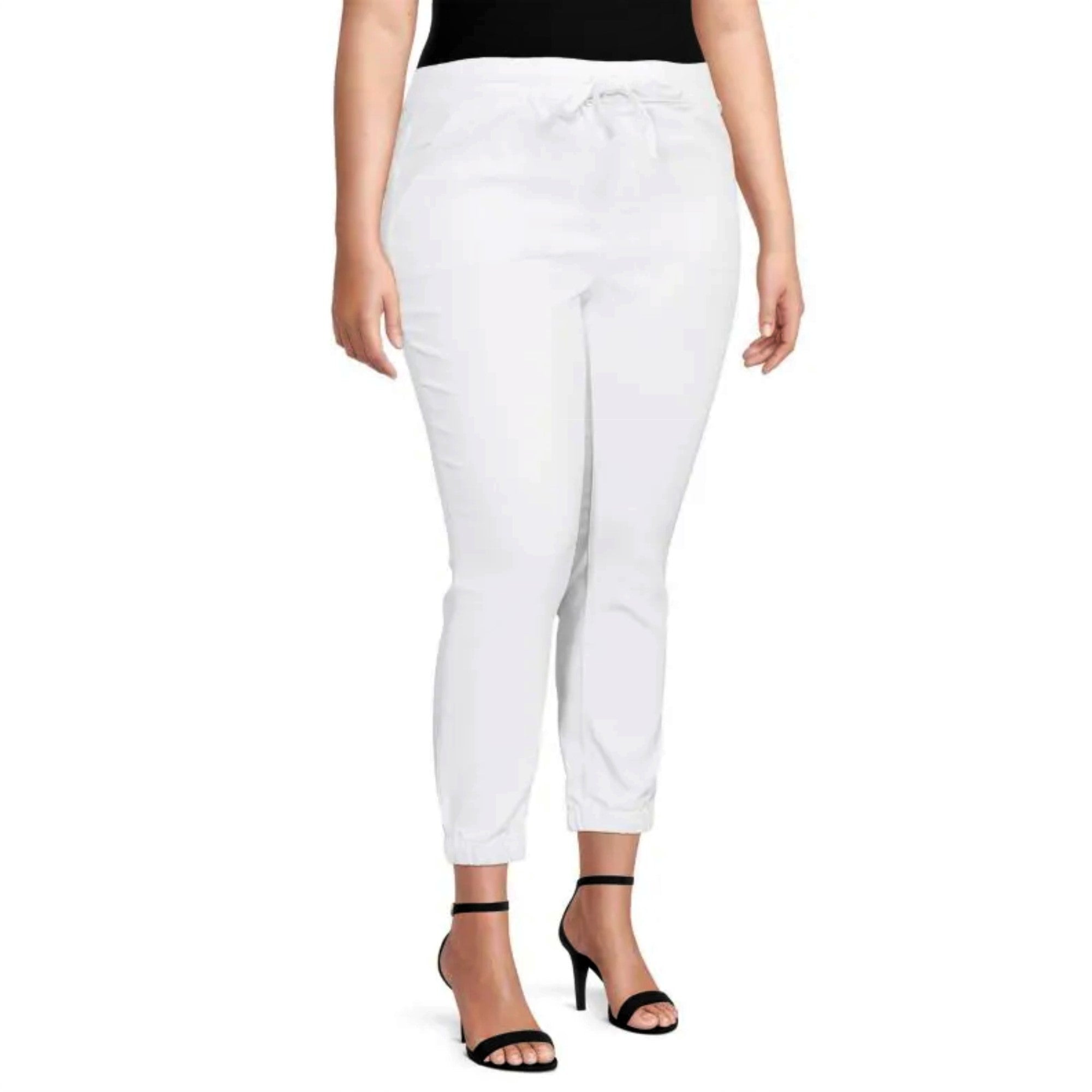 Cropped Drawstring Denim Gemma Rae Women's Plus Drawstring Waist Cropped Denim Jogger Jeans ...