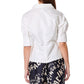 Gracia Collared Cut Out Twisting Point Blouse Top