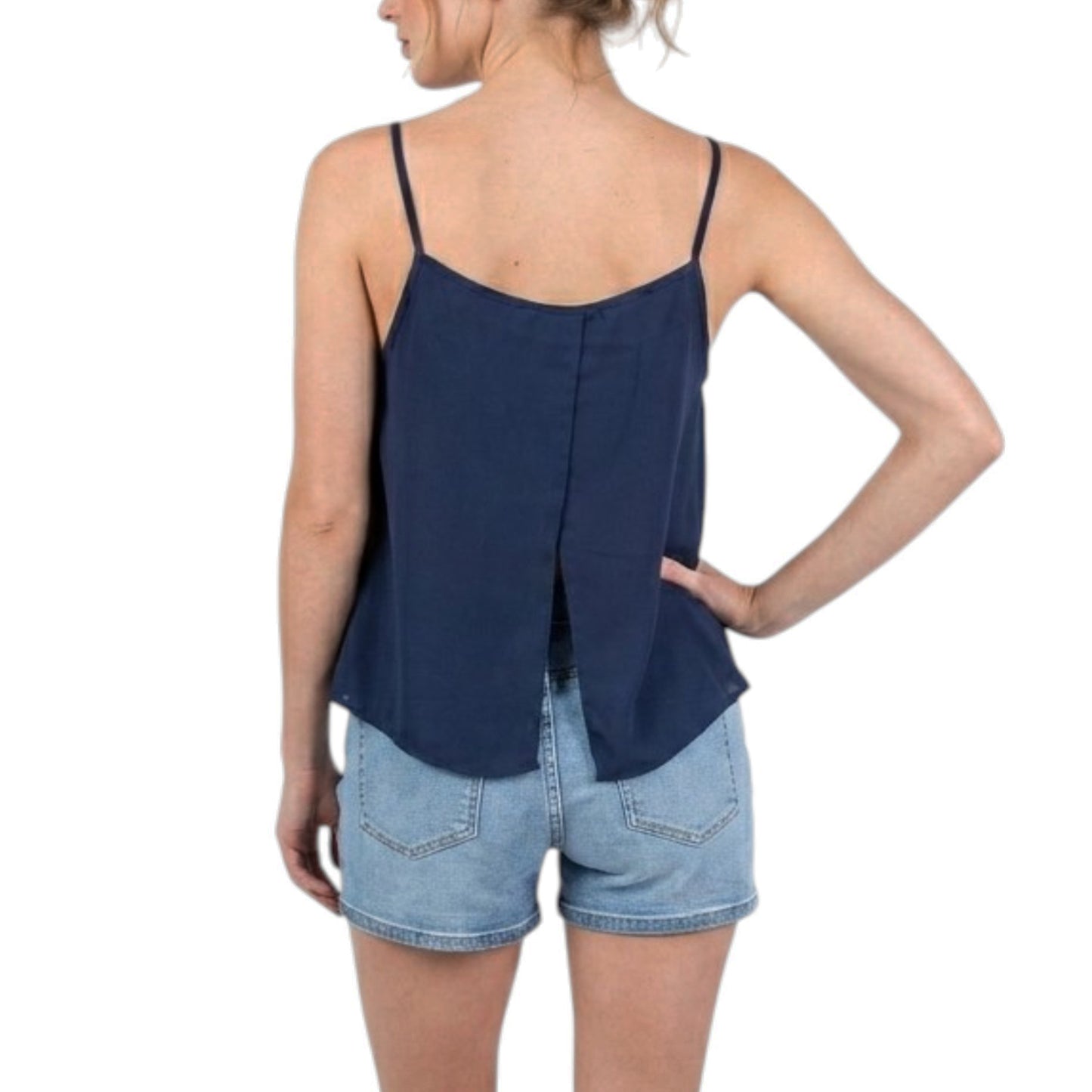 Green Envelope Women's Chiffon Overlay Fly Away Tank Top Camisole