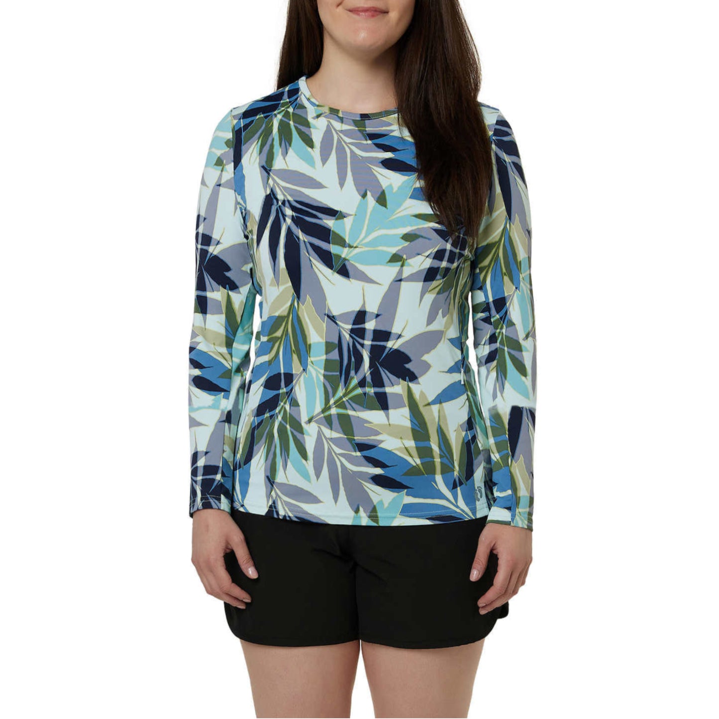 Hang Ten Women's Quick-dry UPF 50+ Long Sleeves Front Pocket Sun Swim T-Shirt