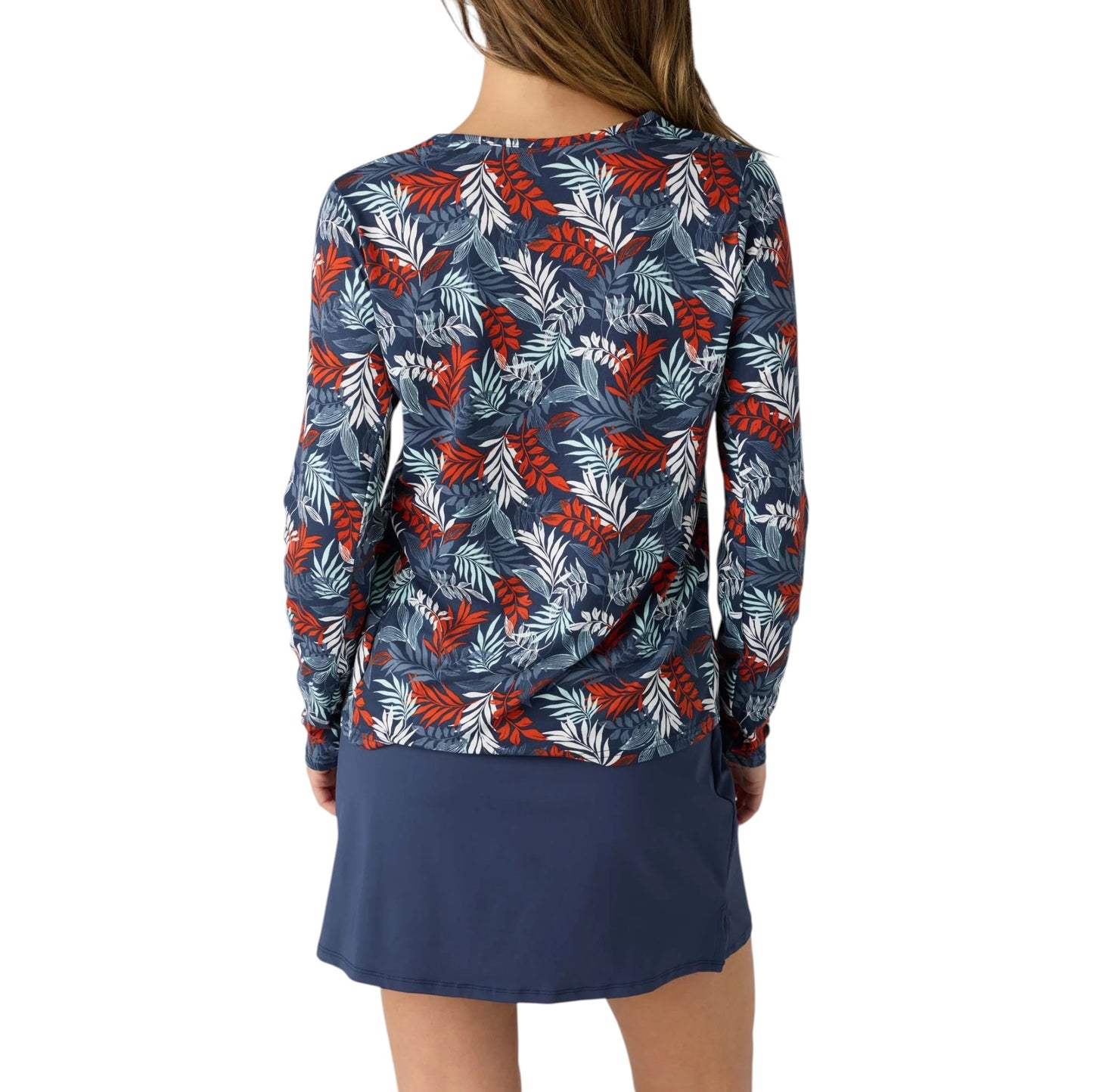 Hang Ten Women's Quick-dry UPF 50+ Long Sleeves Front Pocket Sun Swim T-Shirt