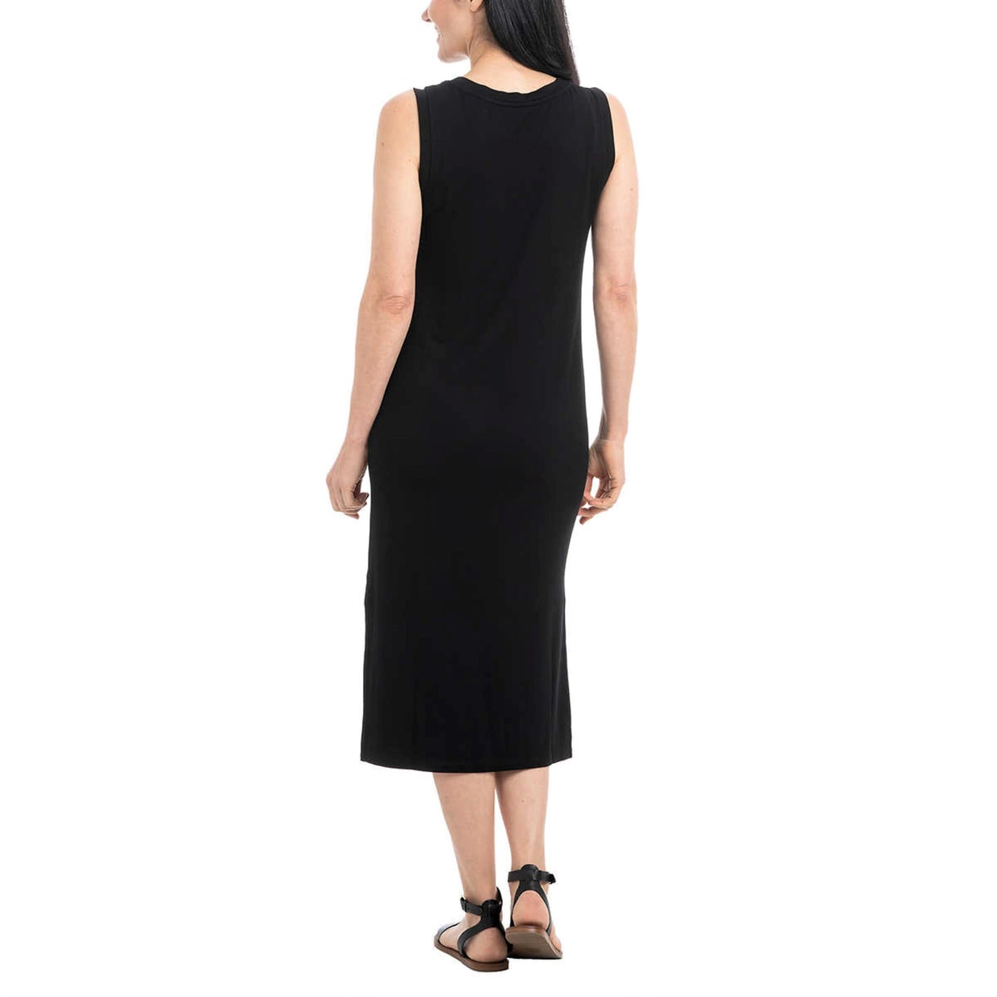 Hilary Radley Soft Comfy Sleeveless Side Slit Midi Dress