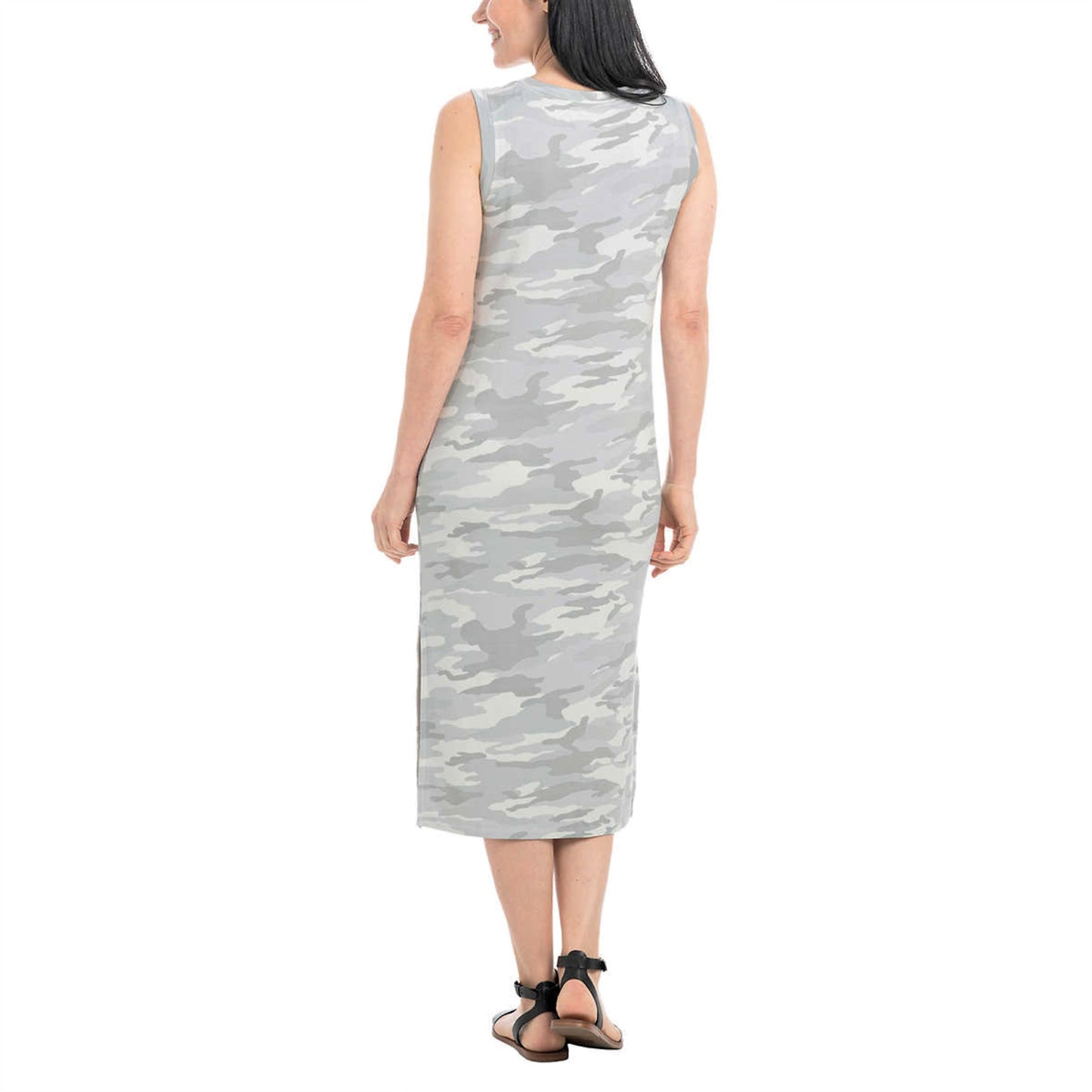 Hilary Radley Soft Comfy Sleeveless Side Slit Midi Dress