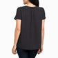 Hilary Radley Women's Dot Print V-neck Flare Short Sleeves Relaxed Fit Top Blouse