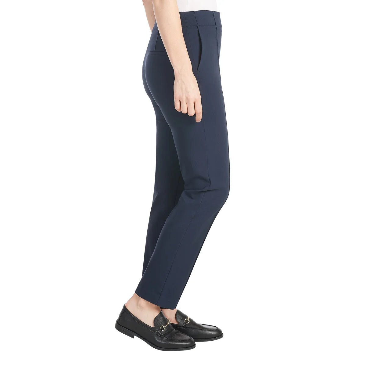 Hilary Radley Women's High Rise Tummy Control Pintuck Pull-On Slim Dress Pants