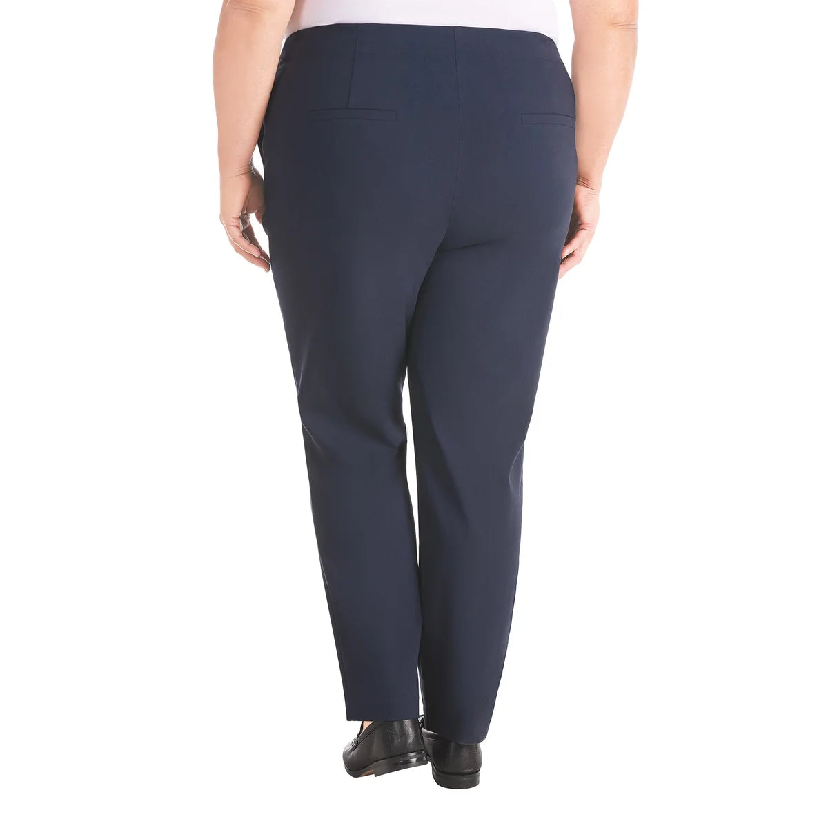 Hilary Radley Women's High Rise Tummy Control Pintuck Pull-On Slim Dress Pants