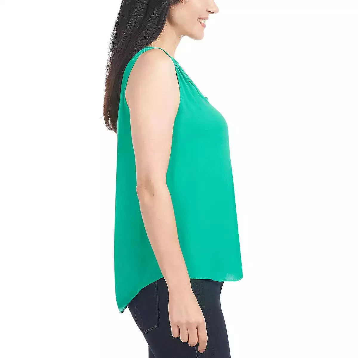 Hilary Radley Women's Sleeveless V-Neck Lightweight Blouse Top
