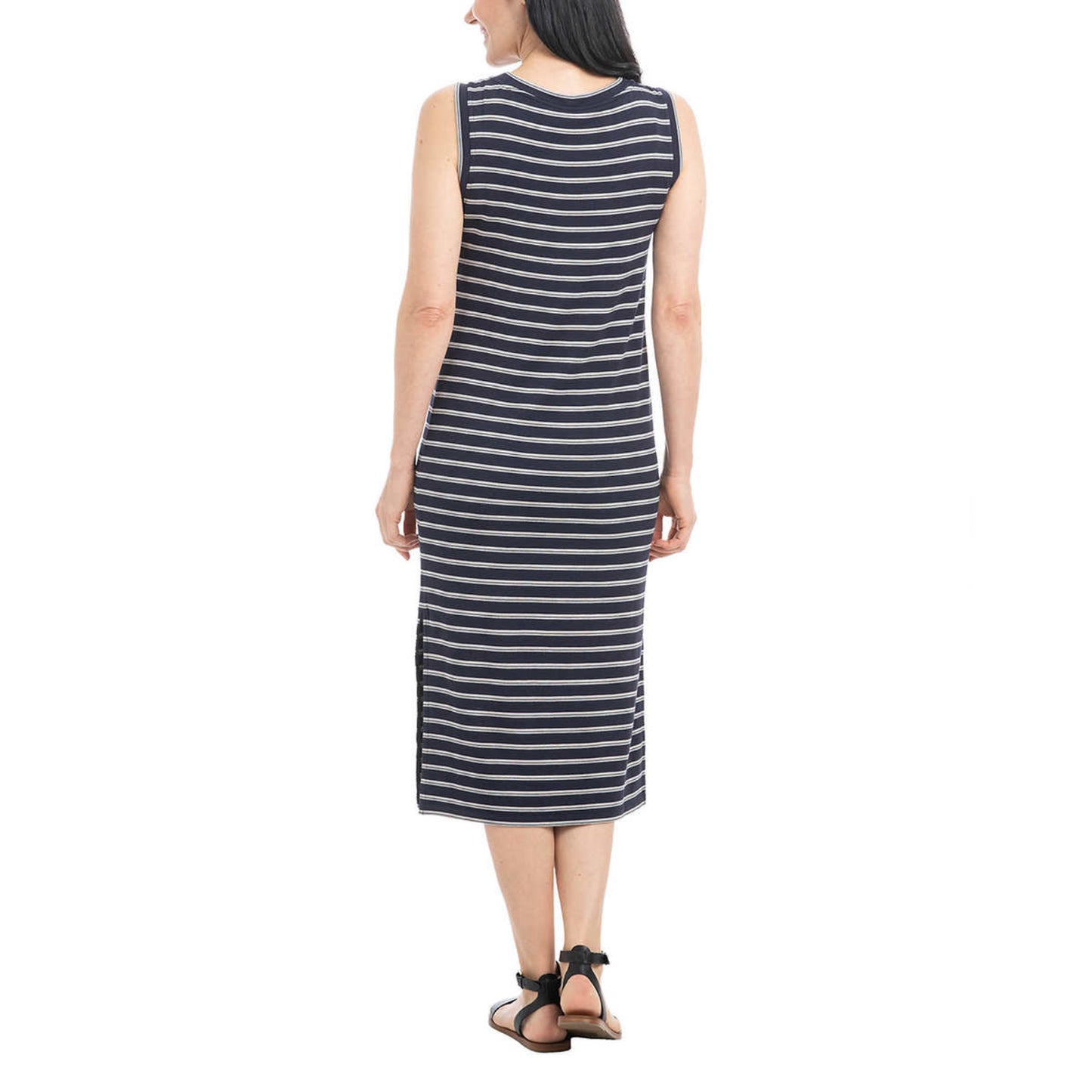 Hilary Radley Women's Soft Jersey Comfy Sleeveless Side Slit Midi Dress