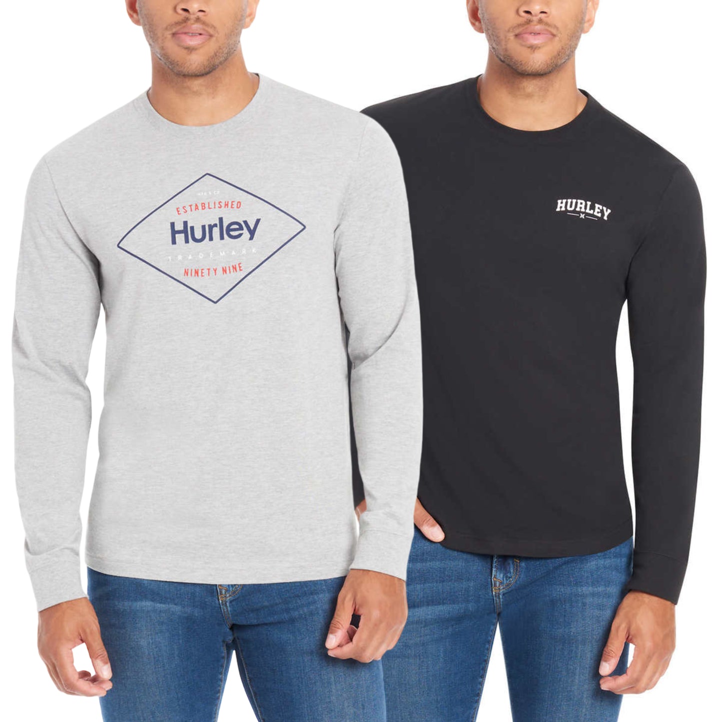 Hurley Men’s Long Sleeve Tee Lightweight Graphic Print T-Shirt