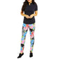 IBKUL Women's Amelia Floral Print High Rise Tummy-control UPF 50+ Ankle Pants