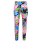 IBKUL Women's Amelia Floral Print High Rise Tummy-control UPF 50+ Ankle Pants