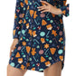 INK + IVY Women's Long Sleeve Printed Notch Collar Sleepshirt Nightgown