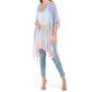 IVY LONDON Women's Watercolor Ombre Print Semi-Sheer Kimono Top Cover-Up