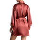 In Bloom Women's Nicole Luxe Satin Lace Trim Lightweight Waist Tie Robe