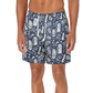 Ingear Men's Tiki Printed Quick Drying Built-In Brief Pockets Swim Shorts Trunks