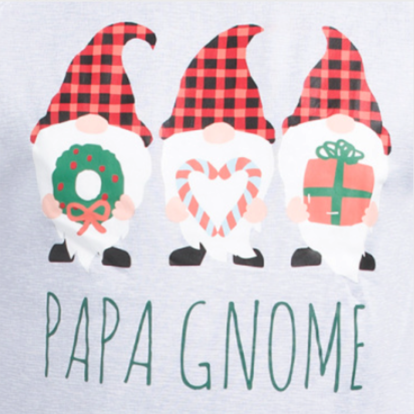 JACLYN INTIMATES Men's Christmas 2pc Papa Gnome Buffalo Check Pajama Set
