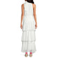JULIA JORDAN Women's Tie Neck Sleeveless Tiered Maxi Dress