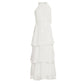 JULIA JORDAN Women's Tie Neck Sleeveless Tiered Maxi Dress