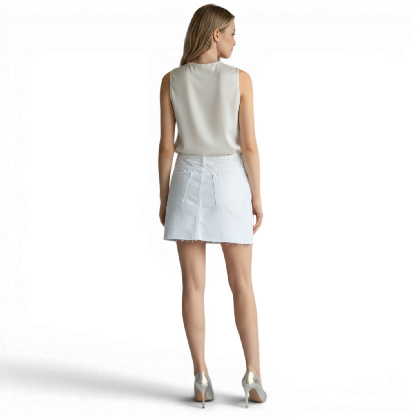 J Brand Women's Bonny Sequin Embellished Frayed Hem Denim Mini Skirt