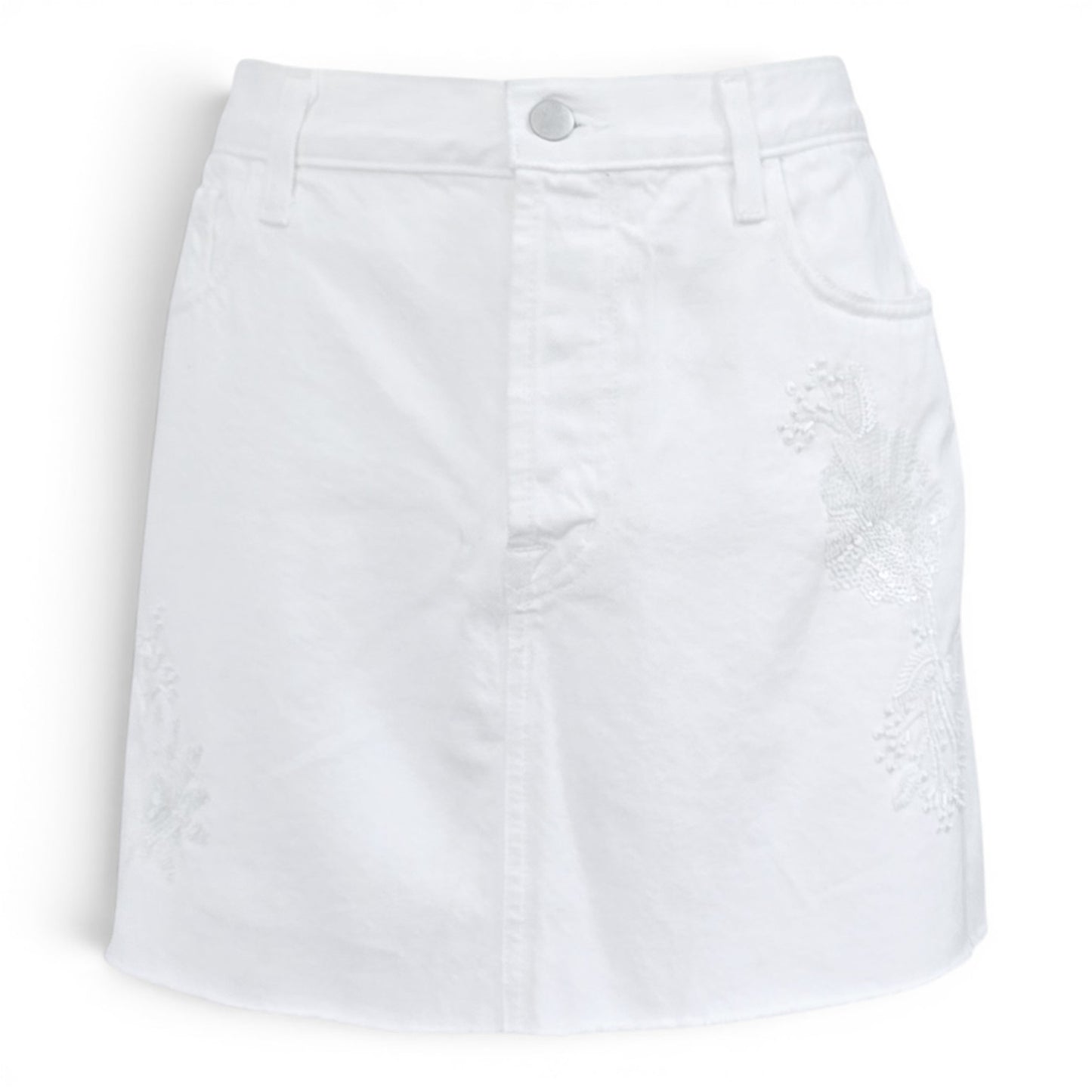J Brand Women's Bonny Sequin Embellished Frayed Hem Denim Mini Skirt