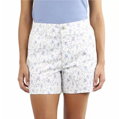 Jachs Girlfriend Women's Floral Print Cotton Blend Side Pockets Chino Shorts