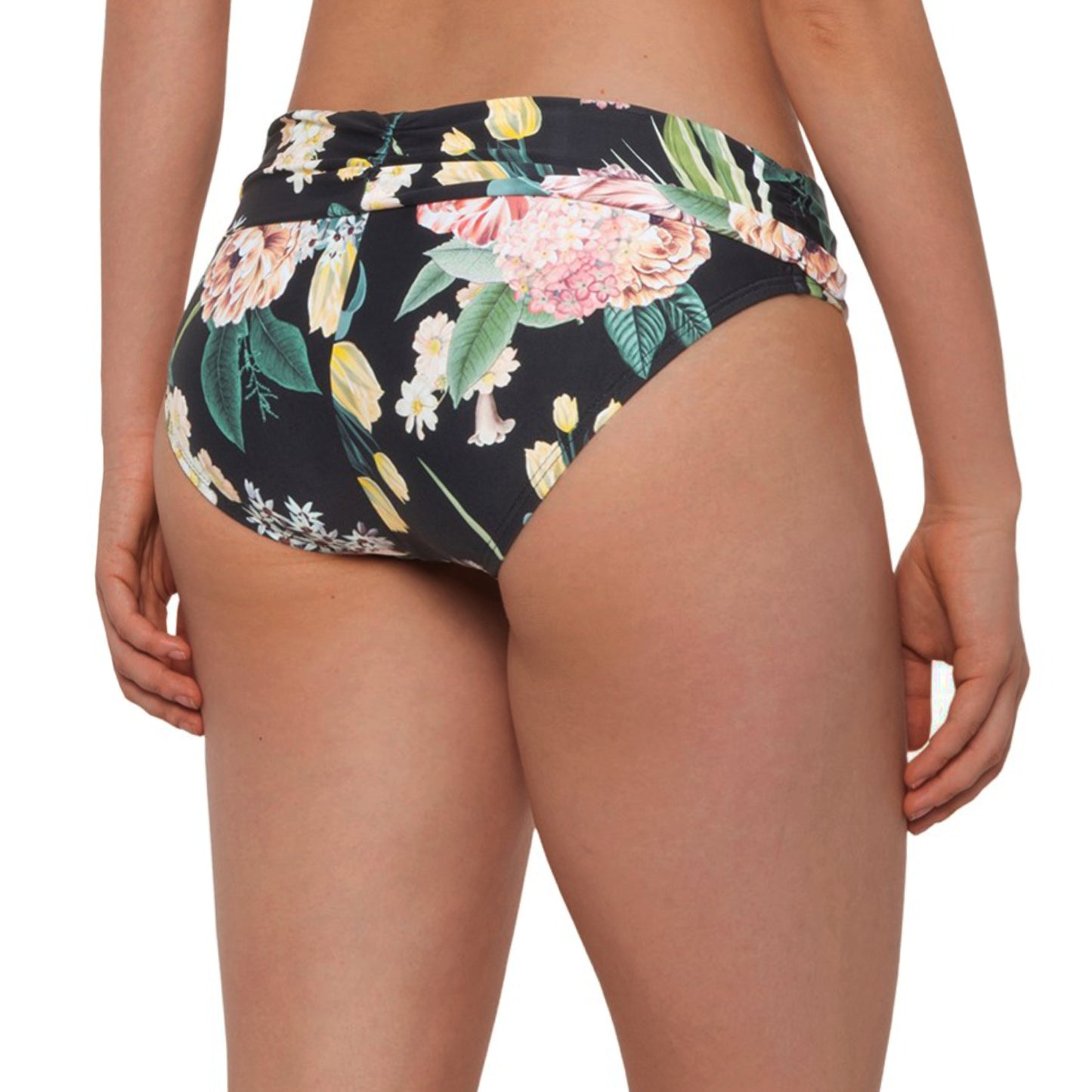 Jantzen Women's Pus Floral Print UPF 50 Fold-Over Hipster Swim Bikini Bottom