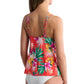 Jantzen Women's Audrey Tropical Floral Print Draped Swim Tankini Top