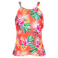 Jantzen Women's Audrey Tropical Floral Print Draped Swim Tankini Top