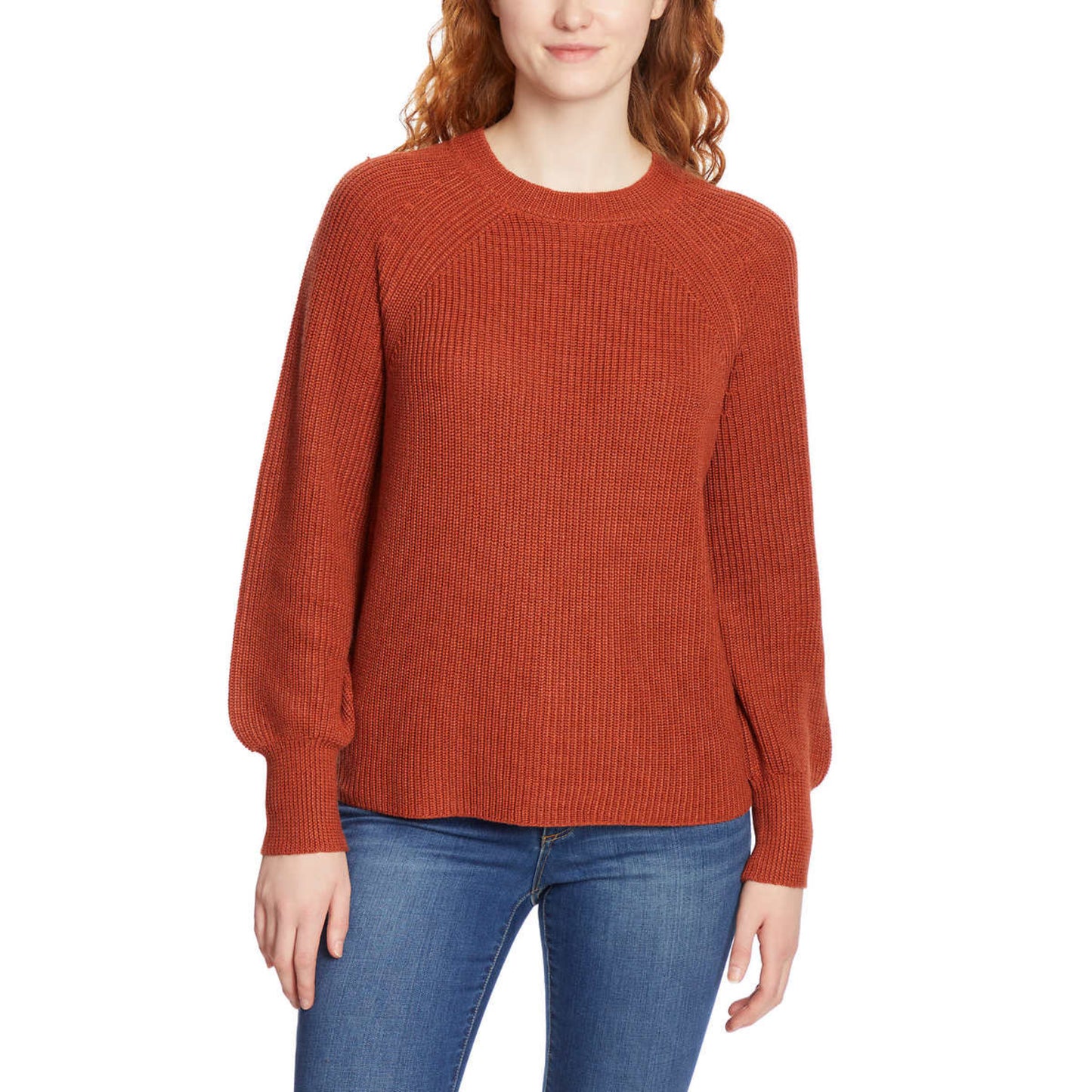 Jessica Simpson Women's Bell Sleeve Soft Rib Knit Top Relaxed Fit Sweater